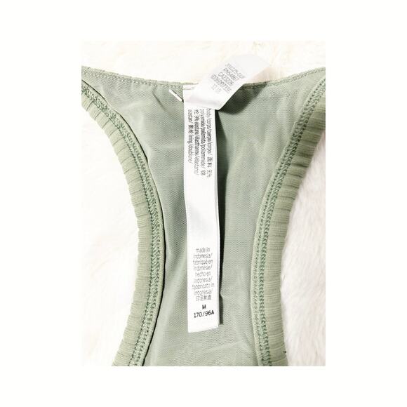 Victoria Sport Green Ribbed Racerback Button-Up Bodysuit Size M 170/96A - Picture 4 of 6